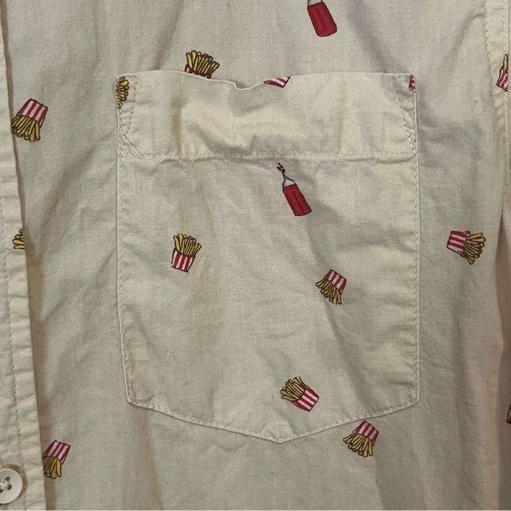 Straight Faded French Fries Short Sleeve Button Down Shirt - Picture 4 of 9